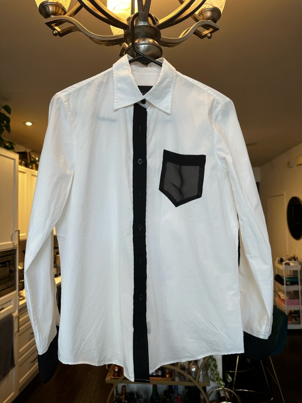 Pink Tartan White Shirt with Black Trim